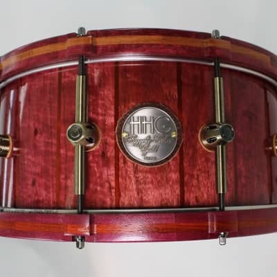 HHG Drums Purpleheart And Bubinga Stave Snare & Matching Wood Hoops, Satin Lacquer image 6