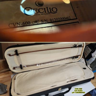 Cecilio 4/4 Advanced Level Violin Featuring Aged 7+ Years - Solid Spruce Top Highly Flamed One-Piece Maple Back and Sides All-Ebony Components, Independent Fine-Tuners, Brazilwood Bows, Hand-Rubbed Oil Finish... image 25