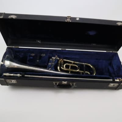King Silvertone Symphony Professional Bass Trombone SN 401272 STERLING SILVER BELL image 1