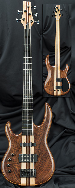 Kiesel Carvin LB75 Lefty Left Handed 5 String Active/Passive Electric Bass  Guitar Claro Walnut