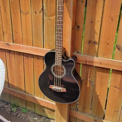 Ibanez Model AEB-10 Acoustic/Electric Bass Guitar With Roadrunner Hardshell Case Great Player & Sound for sale