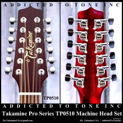 Takamine Pro Series TP0510 12 String Machine Head Set Chrome / Chrome  /  JJ325SRC-12 image 3