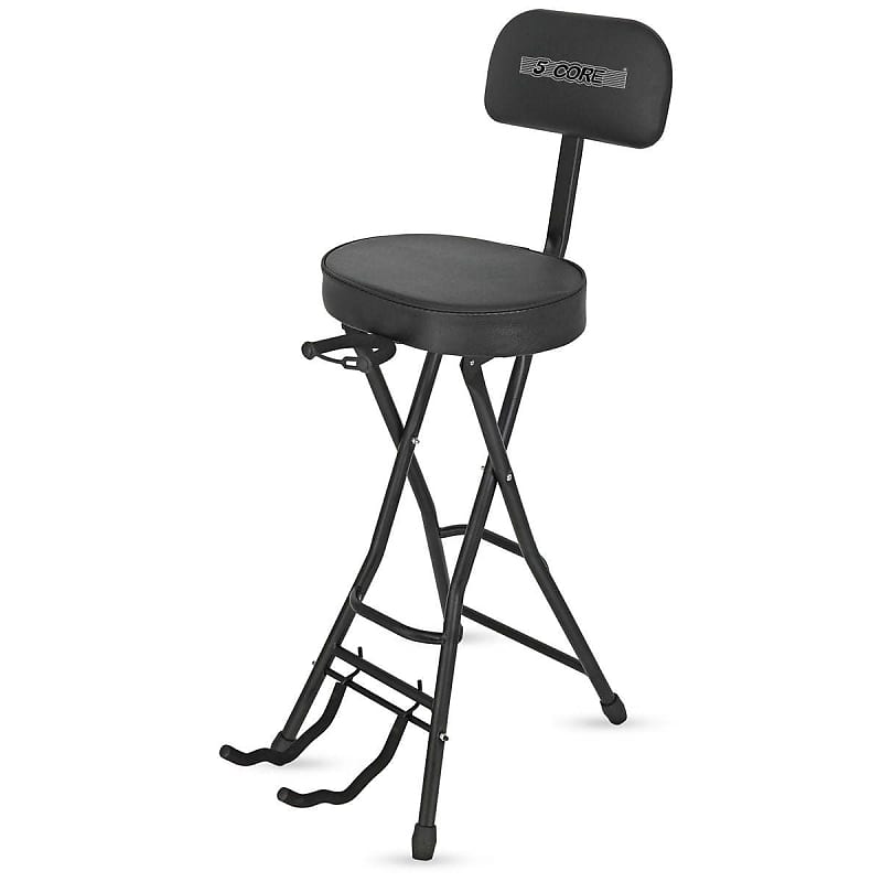 5 Core Guitar Stool w Padded Cushion Ergonomic Backrest Heavy Reverb