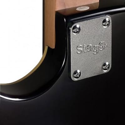 Stagg SEL-P90-BK L Series Solid Alder Body Bolt-On Mahogany Neck 6-String Electric Guitar image 4