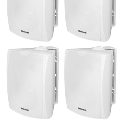 4) Rockville WET-5W 70V 5.25" IPX55 White Commercial Indoor/Outdoor Wall Speakers image 1