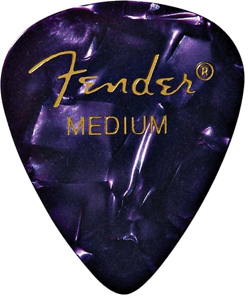 Fender - Premium Celluloid 351 Shape Picks, Medium, Purple Moto, 12-Pack Guitar Picks image 1
