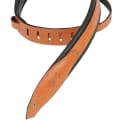 Levy's Guitar Strap, MSS80-TAN, 2' Carving Leather w/ Foam Padding, Tan