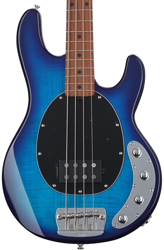 Sterling By Music Man StingRay RAY34FM Dent and Scratch Bass Guitar - Neptune Blue image 1