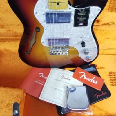 Fender American Vintage II 1972 Telecaster Thinline, Semi-Hollow Ash Body,Maple Fingerboard, 3-Color Sunburst, w/HSC image 1