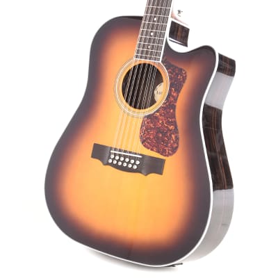 Guild Westerly F-2612CE Archback Deluxe Striped Ebony Dreadnought 12-String Antique Burst image 2