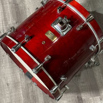 Used Yamaha Maple Custom 5pc Drum Set Red Lacquer image 8