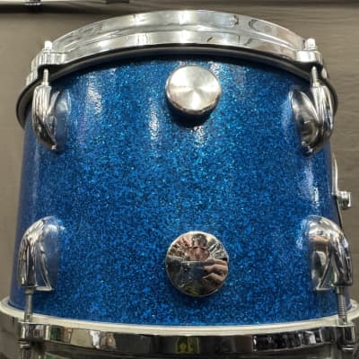 Gretsch USA Maple 8x12" Tom - 1970s Stop Sign - Blue Sparkle - Blue Sparkle image 4