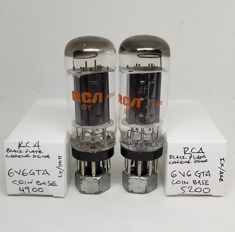RCA 6V6GTA Coinbase Almost Perfectly Matched Pair (5.7%) NOS
