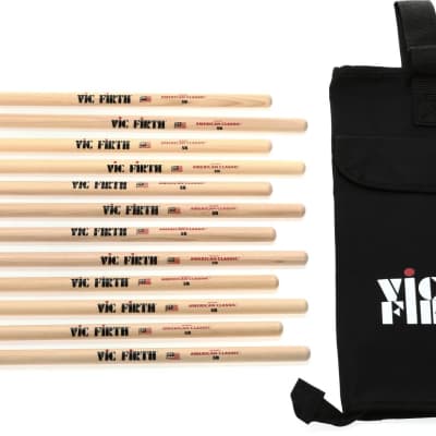 Vic Firth American Classic Drumsticks 6-pack - 5A - Wood Tip - with Free  Stick Bag Bundle with Vic Firth American Classic Drumsticks - 5A - Wood Tip