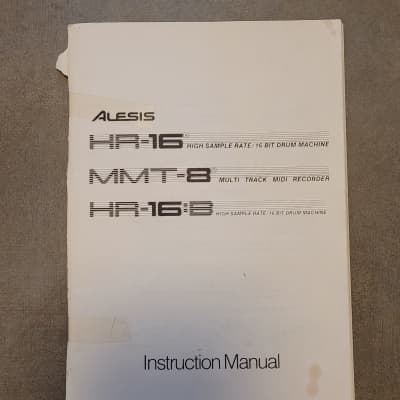 Alesis HR-16 MMT-8 HR-16:B 1989 Original Manual