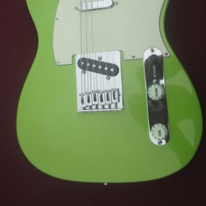 Blue Frog Made in the USA Single CutawayCustom Guitar 2015 Tequila Lime Nitro image 3
