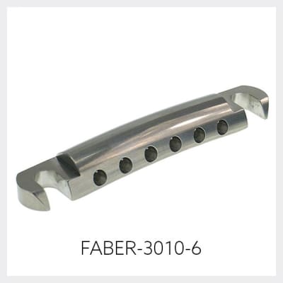 Faber TP-'59 Vintage Spec Aluminium Stop Tailpiece - nickel image 7