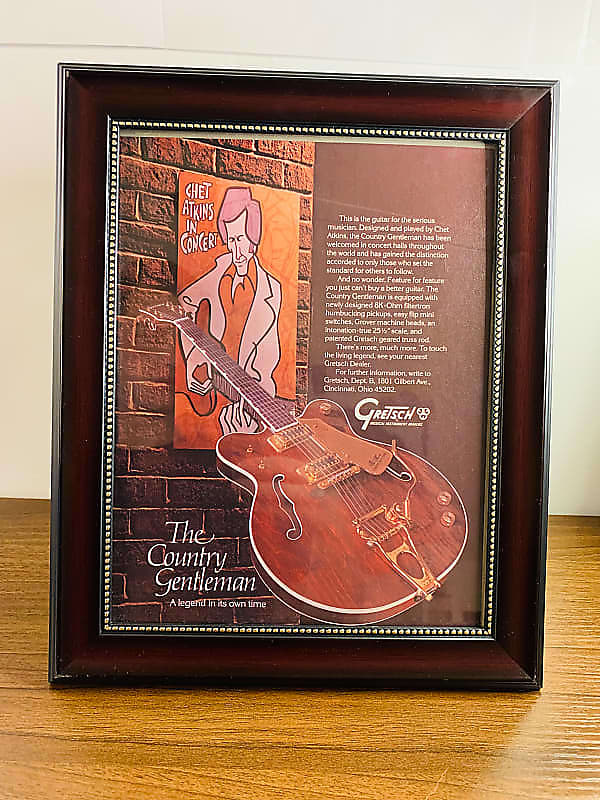 |Original| 1979 Gretsch Guitars Chet Atkins Country Gentleman Color Promotional Ad |Framed| image 1
