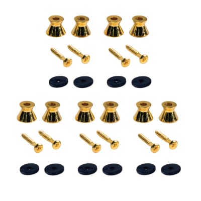 10 Pack of Gold Guitar Strap Buttons for electric guitars - Universal fit image 1