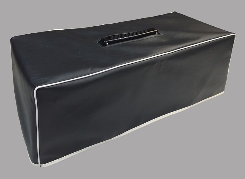 Black Vinyl Cover for Vox AC-30 AC30 Super Reverb Twin Trapezoid Head Repro (vox067-whitepiping-hembinding) image 1