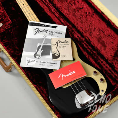 c2018 Fender Precision Bass (AVRI, Black, OHSC) image 5