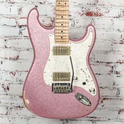 10S - S Style HH Electric Guitar, Pink Sparkle - x4495 - USED for sale