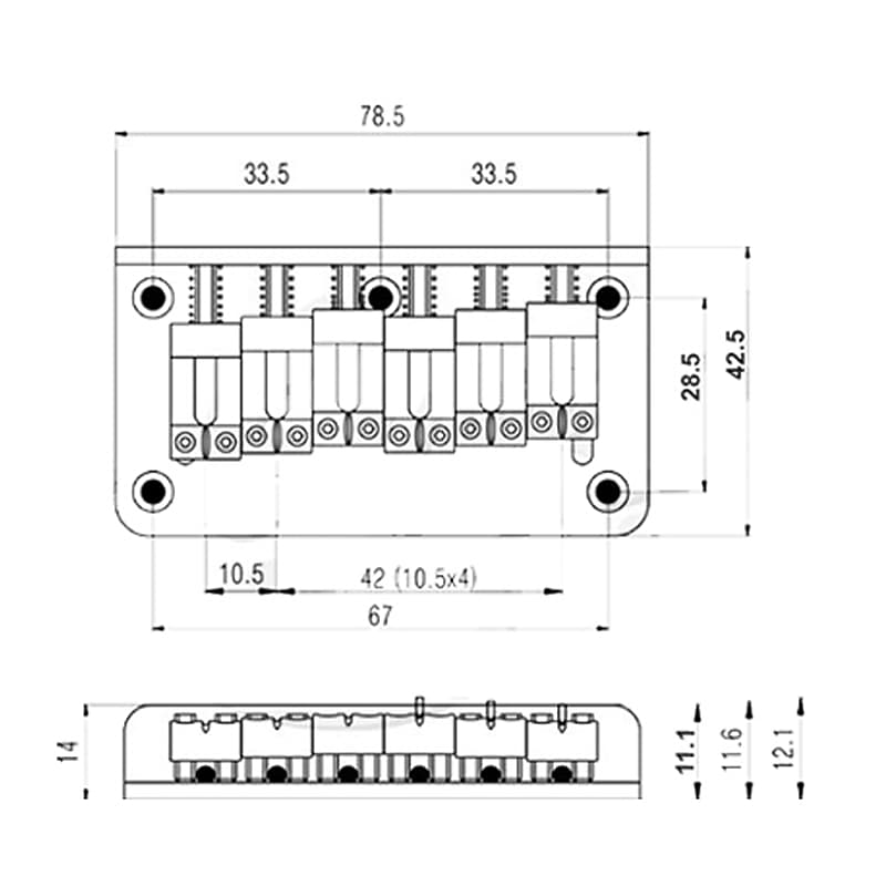 Hardtail TopLoading Guitar Bridge/Vintage Saddles BN006 Reverb