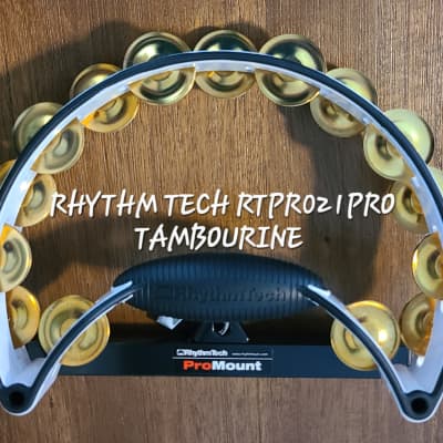 RhythmTech RTPRO1 Pro Series Tambourine with Steel Jingles - White image 4