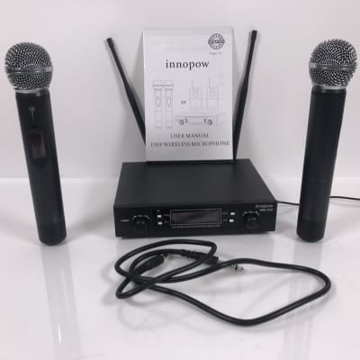 Innopow Wireless Microphone System 80 Channel Dual UHF Reverb UK