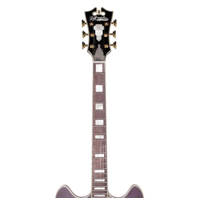 D'angelico Deluxe DC w/ Stop-bar Tailpiece Left-Handed - Matte Plum B Stock image 5