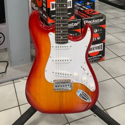 Chord CAL63 Standard Electric Guitar, Cherry Burst, Maple for sale