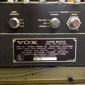 Vox Super Beatle V1141 Super Reverb Twin 1960's image 4