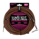 Ernie Ball 6064 25' Braided Straight / Angle Instrument Cable - Black / Orange