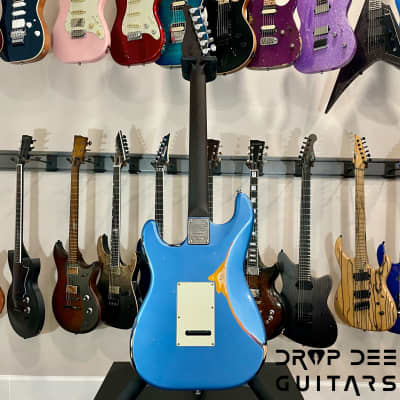 Schecter USA Custom Shop Nick Johnston Traditional Electric Guitar w/ Case-Lake Placid Blue over 3-Tone Sunburst (Heavy Relic) image 15