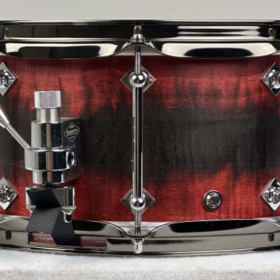 Craviotto 6.5x14" Private Reserve Solid Curly Maple Snare Drum - 2023 Red/Black Satin Duco Fade image 3