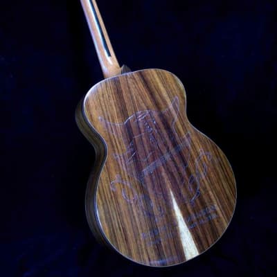 Blueberry Handmade Acoustic Guitar Grand Concert - Robert Johnson Motif image 8