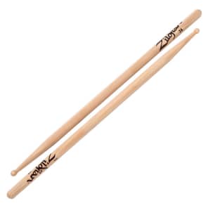 Zildjian 7AWN Hickory Series 7A Wood Tip Drum Sticks