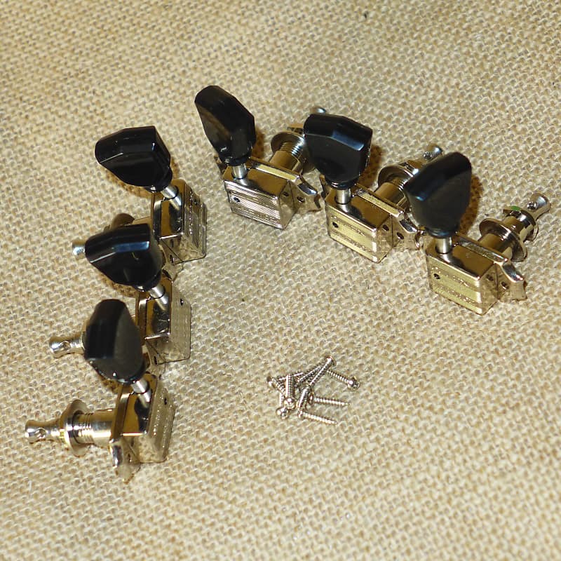 Kluson Tuners 3x3 from Gibson Les Paul Chrome Black + Screws Reverb