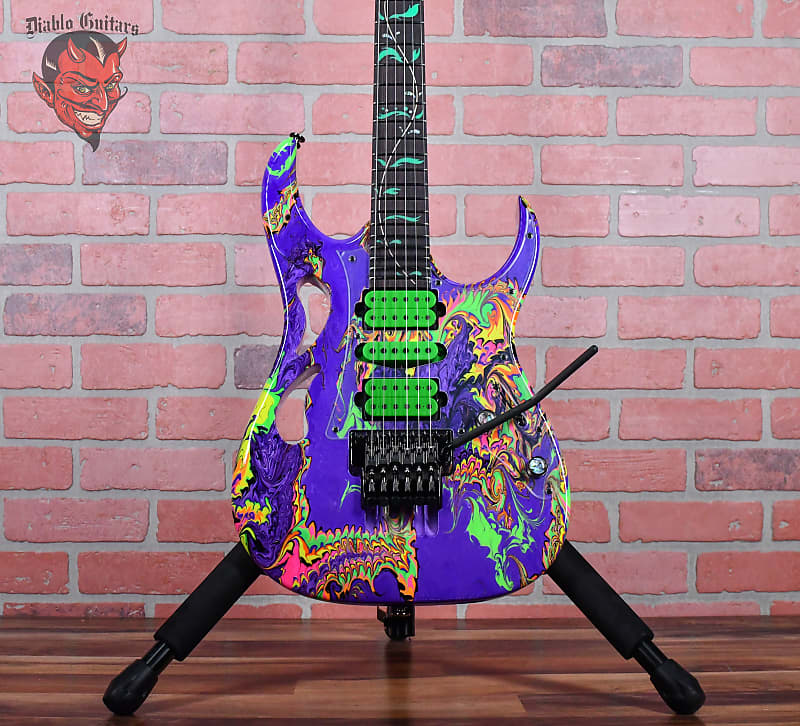 Ibanez Pia77BON Steve Vai Signature Limited Edition Brilliance of Now Hydro Dip Glow in the Dark Japan 2023 w/OHSC image 1