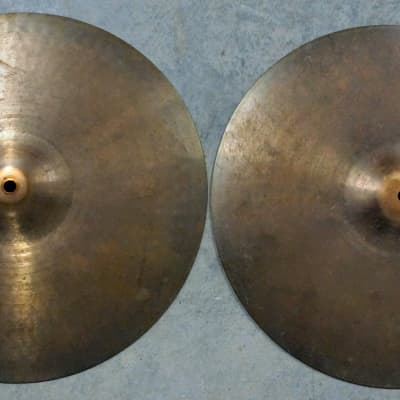 VINTAGE: Paiste 15' Giant Beat Hi-Hat Cymbals (Pair) from 1960s  - White Label image 1