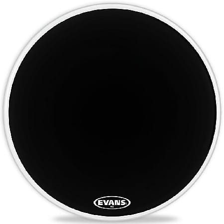 Evans MX2 Black Marching Bass Drum Head, 22 Inch image 1