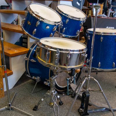 Slingerland Drum Set 60s-70s Blue/Metal Flake image 4