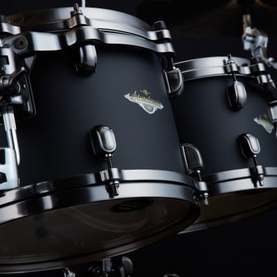 Tama MAT1008U-FBK Starclassic Maple Lacquer Rack Tom 10" x 8" - Flat Black/Smoked Black Nickel HW image 3