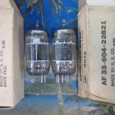 Matched NOS Pair GE GL-6072 Green Tip 6072A 12AY7 Tube Tubes | Reverb