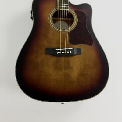 Haze F650DVSCEQ Dreadnought Acoustic Guitar, Satin All Mahogany, EQ, Cutaway + Free Gig Bag image 2