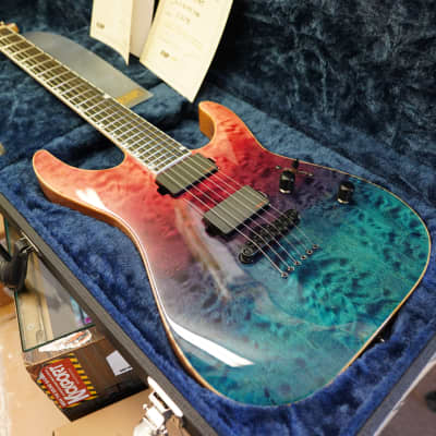 ESP USA M-II NTB NT Wild Berry Fade 6-String Electric Guitar w/ Black Tolex Case image 13