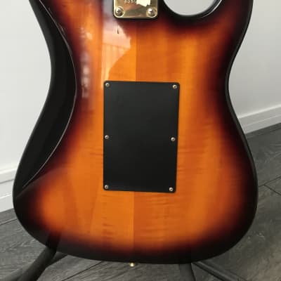 1993 Aria Pro II Strat Sunburst Maple top left handed image 21