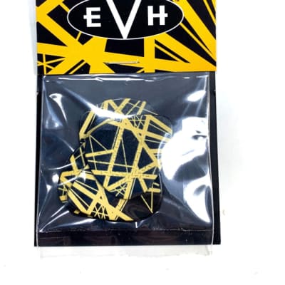 Dunlop Max Grip Eddie Van Halen Guitar Picks Black Yellow Stripes 6 Pack image 1