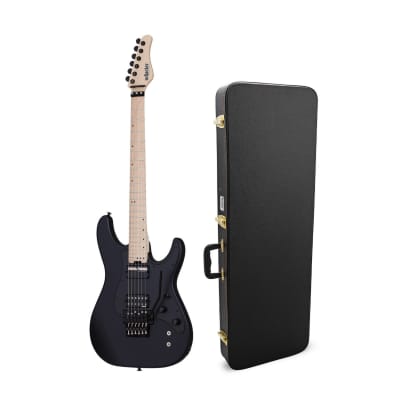 Schecter Sun Valley Super Shredder FR S 6-String Electric Right-Handed Electric Guitar (Satin Black) Bundle with Hard Shell Protective Carrying Case