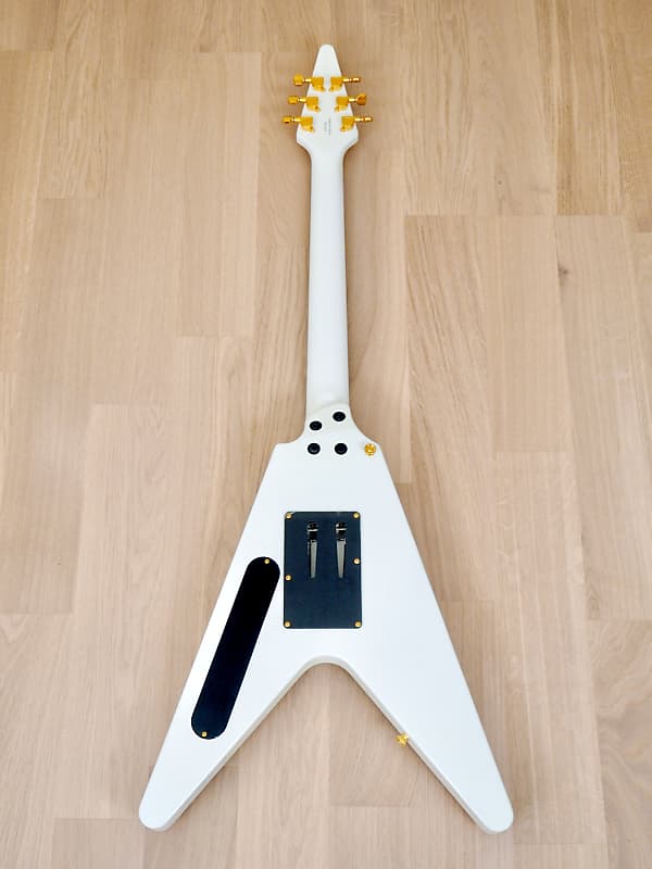 Fernandes BSV-155 Flying V Electric Guitar White w/ EMG 81 Pickups, Japan,  Magnum 44